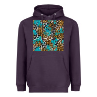Plum turquoise glitter cowhide leopard seamless pattern Heavyweight Hoodie - BundleAndBundleShop