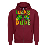 Burgundy St. Patrick's Lucky dude Zipper Hoodie - OliviaCreatesArt