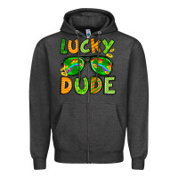Charcoal Heather St. Patrick's Lucky dude Zipper Hoodie - OliviaCreatesArt