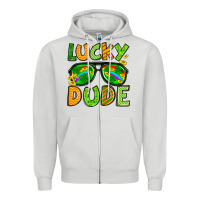 Dove Grey St. Patrick's Lucky dude Zipper Hoodie - OliviaCreatesArt