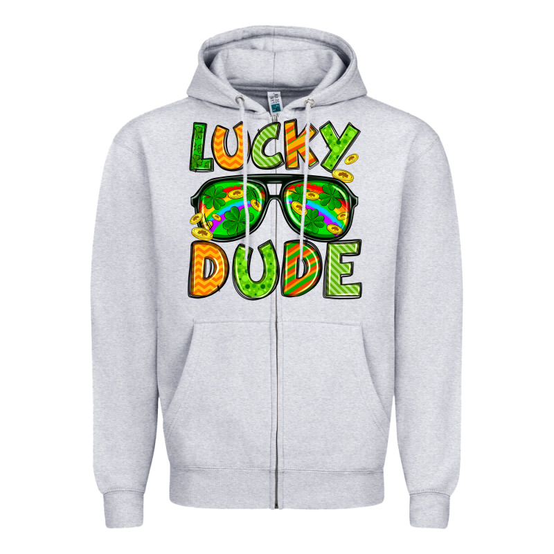St. Patrick's Lucky Dude Zipper Hoodie by OliviaCreatesArt | Teevron