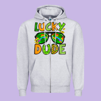 St. Patrick's Lucky Dude Zipper Hoodie Designed By Oliviacreatesart