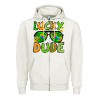 Oatmeal Heather St. Patrick's Lucky dude Zipper Hoodie - OliviaCreatesArt