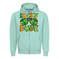 Seafoam St. Patrick's Lucky dude Zipper Hoodie - OliviaCreatesArt