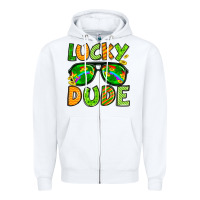 White St. Patrick's Lucky dude Zipper Hoodie - OliviaCreatesArt