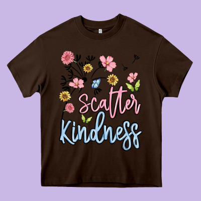 Scatter Kindness Heavy Core Tee Designed By Maliassmallbusiness