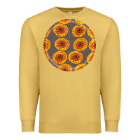 Antique Gold african fabric pattern round earrings 4 Premium Sweatshirt - BundleAndBundleShop