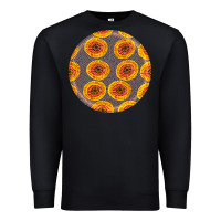 Black african fabric pattern round earrings 4 Premium Sweatshirt - BundleAndBundleShop