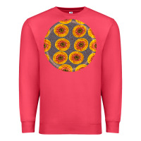 Cardinal african fabric pattern round earrings 4 Premium Sweatshirt - BundleAndBundleShop