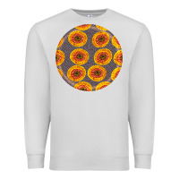 Dove Grey african fabric pattern round earrings 4 Premium Sweatshirt - BundleAndBundleShop