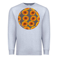 Heather Grey african fabric pattern round earrings 4 Premium Sweatshirt - BundleAndBundleShop