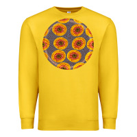 Lemon african fabric pattern round earrings 4 Premium Sweatshirt - BundleAndBundleShop