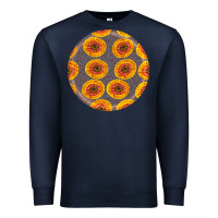 Navy african fabric pattern round earrings 4 Premium Sweatshirt - BundleAndBundleShop