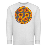 Oatmeal Heather african fabric pattern round earrings 4 Premium Sweatshirt - BundleAndBundleShop