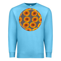 Ocean Blue african fabric pattern round earrings 4 Premium Sweatshirt - BundleAndBundleShop