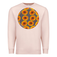 Pale Pink african fabric pattern round earrings 4 Premium Sweatshirt - BundleAndBundleShop