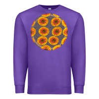 Purple african fabric pattern round earrings 4 Premium Sweatshirt - BundleAndBundleShop