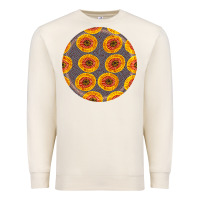 Sandshell african fabric pattern round earrings 4 Premium Sweatshirt - BundleAndBundleShop