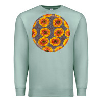 Seafoam african fabric pattern round earrings 4 Premium Sweatshirt - BundleAndBundleShop