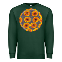 Sports Green african fabric pattern round earrings 4 Premium Sweatshirt - BundleAndBundleShop