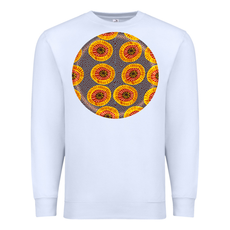 African Fabric Pattern Round Earrings 4 Premium Sweatshirt by BundleAndBundleShop | Teevron