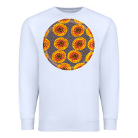 White african fabric pattern round earrings 4 Premium Sweatshirt - BundleAndBundleShop