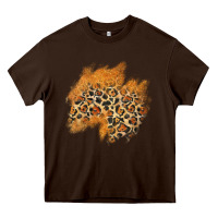 Chocolate Brown leopard glitter patch Heavy Core Tee - AdoDesignShop
