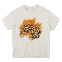 Cream leopard glitter patch Heavy Core Tee - AdoDesignShop