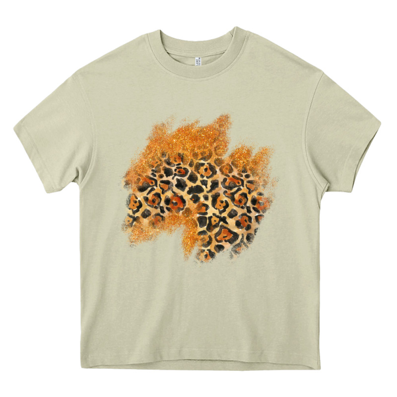 Leopard Glitter Patch Heavy Core Tee by AdoDesignShop | Teevron