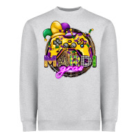 Heather Grey mardi gras gamer Heavyweight Sweatshirt - CowGirlArtShop