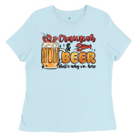 Baby Blue crawfish and beer that's why i'm here Ladies Tee - MaliasSmallBusiness