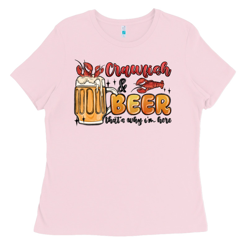 Crawfish And Beer That's Why I'm Here Ladies Tee by MaliasSmallBusiness | Teevron