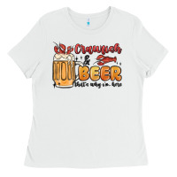 White crawfish and beer that's why i'm here Ladies Tee - MaliasSmallBusiness