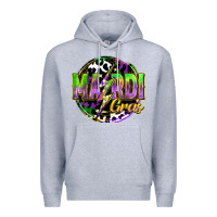 Heather Grey mardi gras lightning Premium Hoodie - FaDigitalArtStudio