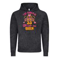 Vintage Black the queen is 35 long live the queen Vintage Hoodie - Jasminsmagicworld