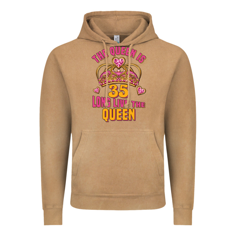 The Queen Is 35 Long Live The Queen Vintage Hoodie by Jasminsmagicworld | Teevron