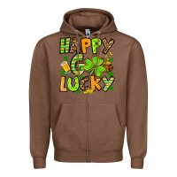 Chestnut St. Patrick's Happy go lucky Zipper Hoodie - OliviaCreatesArt