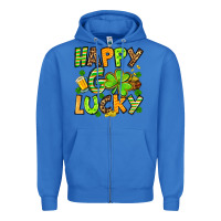 True Royal St. Patrick's Happy go lucky Zipper Hoodie - OliviaCreatesArt