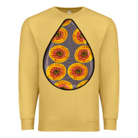 Antique Gold african fabric pattern teardrop earrings 5 Premium Sweatshirt - BundleAndBundleShop