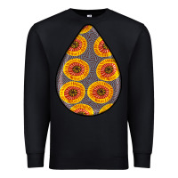 Black african fabric pattern teardrop earrings 5 Premium Sweatshirt - BundleAndBundleShop