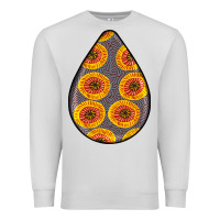Dove Grey african fabric pattern teardrop earrings 5 Premium Sweatshirt - BundleAndBundleShop