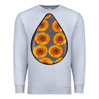 Heather Grey african fabric pattern teardrop earrings 5 Premium Sweatshirt - BundleAndBundleShop