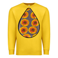 Lemon african fabric pattern teardrop earrings 5 Premium Sweatshirt - BundleAndBundleShop