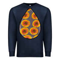 Navy african fabric pattern teardrop earrings 5 Premium Sweatshirt - BundleAndBundleShop