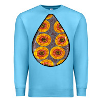 Ocean Blue african fabric pattern teardrop earrings 5 Premium Sweatshirt - BundleAndBundleShop