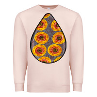 Pale Pink african fabric pattern teardrop earrings 5 Premium Sweatshirt - BundleAndBundleShop