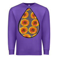 Purple african fabric pattern teardrop earrings 5 Premium Sweatshirt - BundleAndBundleShop