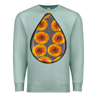Seafoam african fabric pattern teardrop earrings 5 Premium Sweatshirt - BundleAndBundleShop