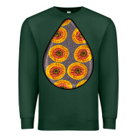 Sports Green african fabric pattern teardrop earrings 5 Premium Sweatshirt - BundleAndBundleShop