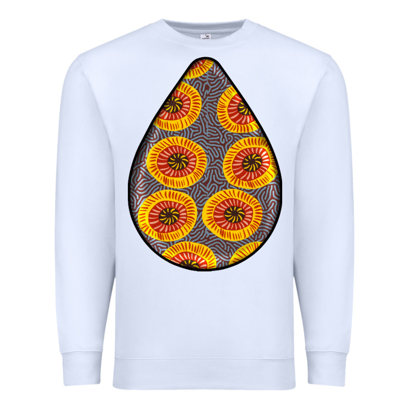 African Fabric Pattern Teardrop Earrings 5 Premium Sweatshirt by BundleAndBundleShop | Teevron